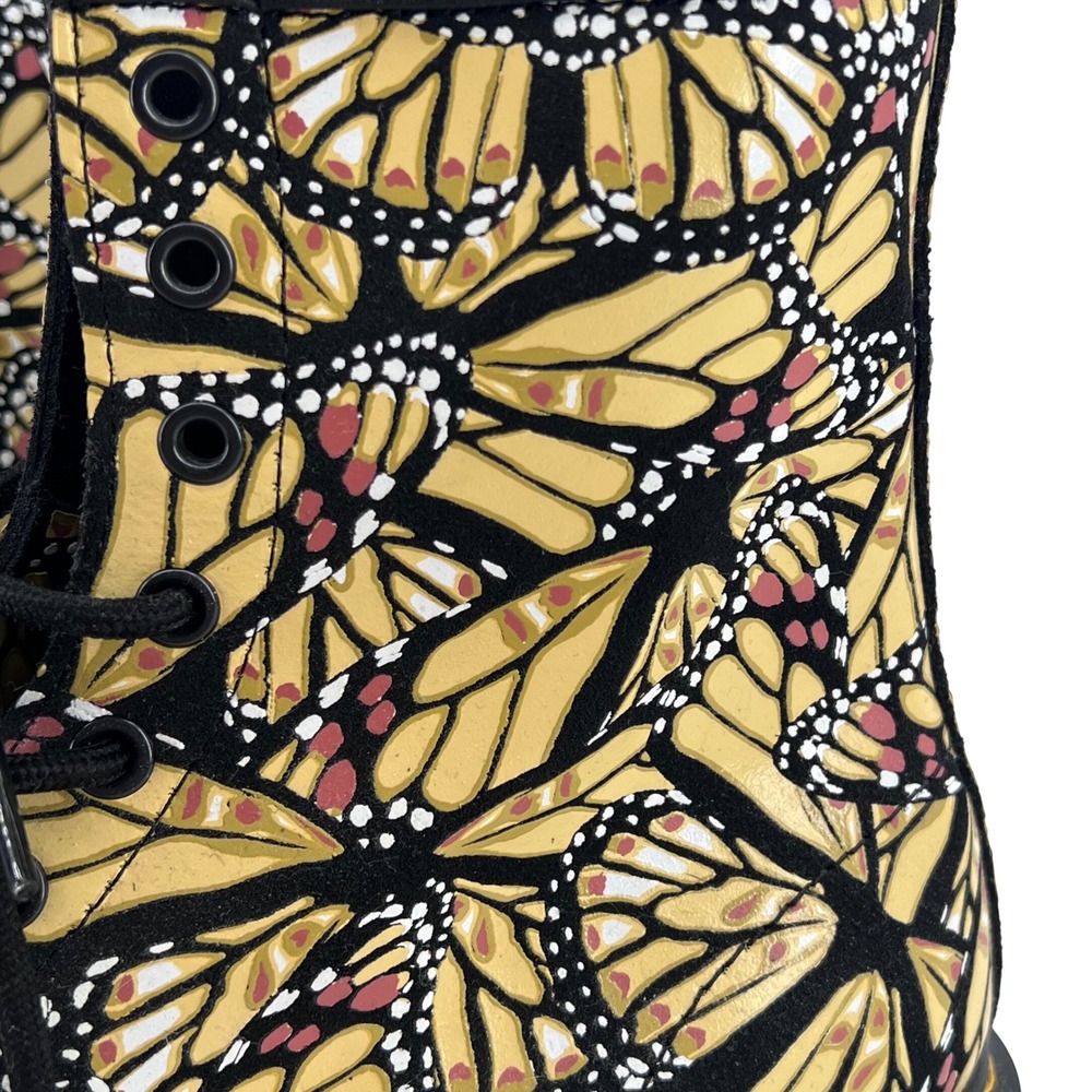 Dr. Martens 1460 Pascal Monarch Butterfly Boots Yellow Black 26735758 Womens 10 - Picture 6 of 9